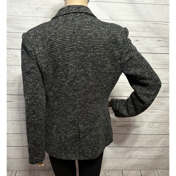 Anthropologie Cartonnier Knit Blazer Medium Dark Gray Single Button 66170 32054 - Picture 9 of 14
